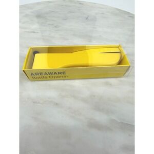 Areaware Brendan Ravenhill Magnetic Bottle Opener Yellow Bent Nail